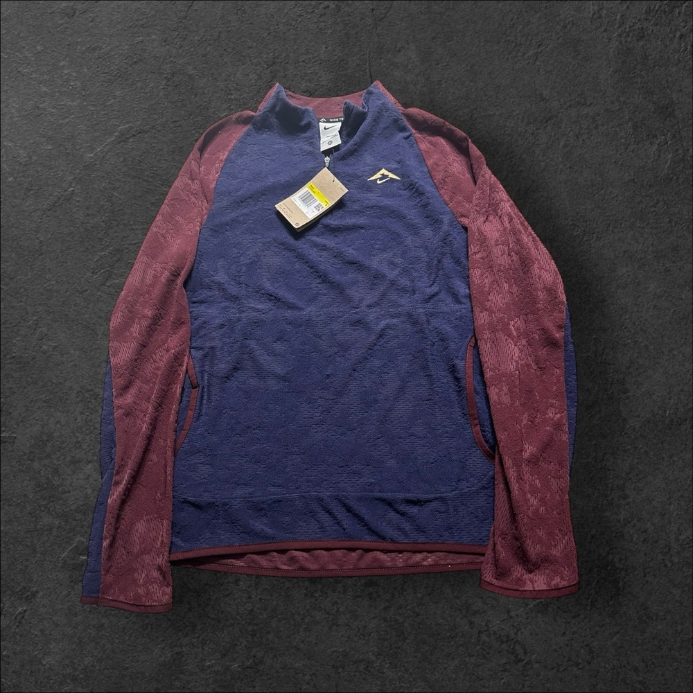 Nike Trail Men's Dri-FIT 1/2-zip Running Top Mens Small Maroon Purple NWT
